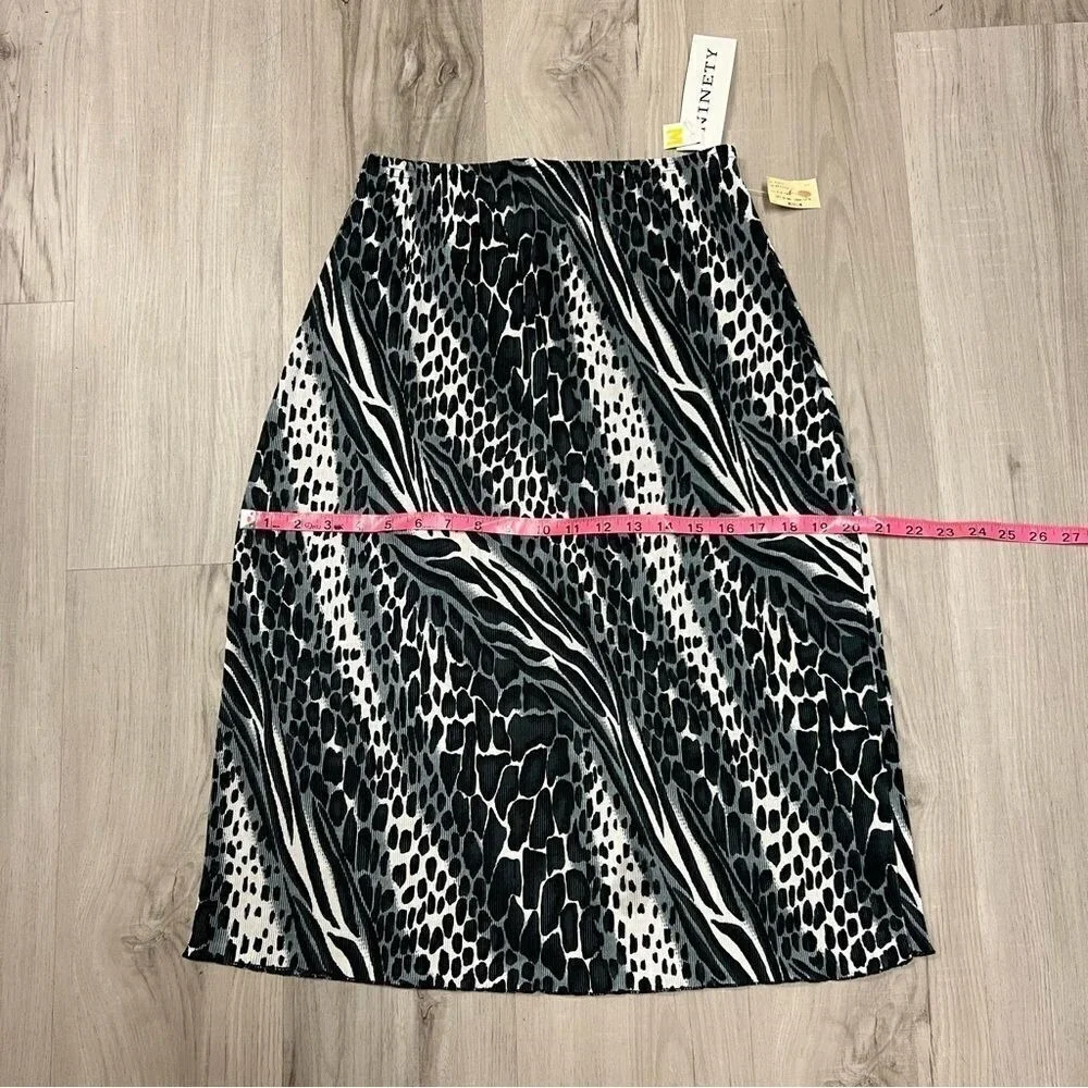 Vintage NINETY 90's animal print skirt sz M Gray white black print stretchy NWT - Picture 7 of 11